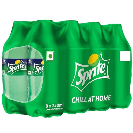 Sprite Lemon-Lime Flavoured Cold Drink |Recyclable PET Bottle, 250 ml (Pack of 8)